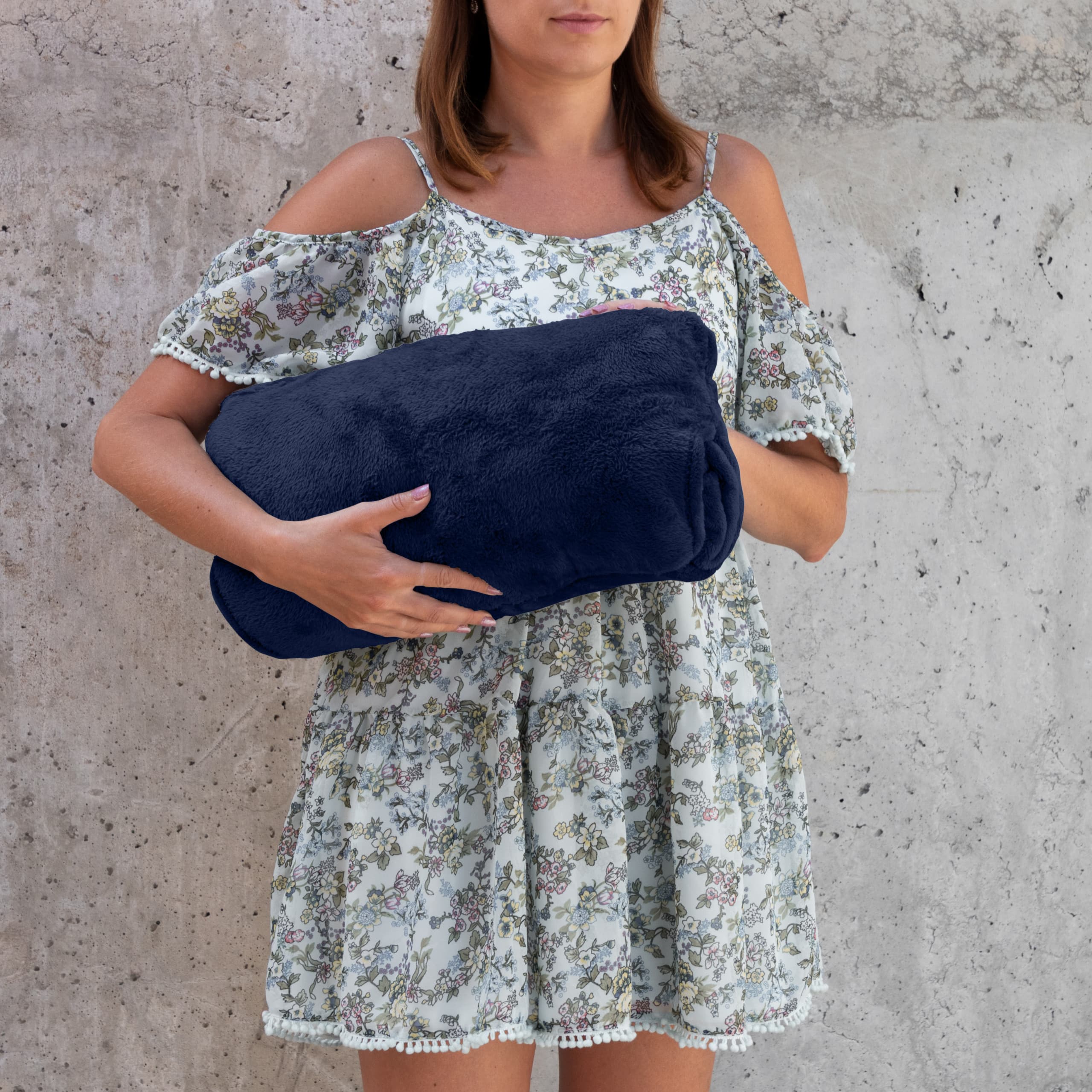 Bluzair Bluza Koc Hoodie Oversize Polska Granatowy